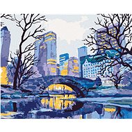Bridge in New York, 40×50 cm, stretched canvas on frame - Painting by Numbers