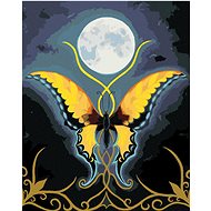 Butterfly with moon ornament, 40×50 cm, without frame and without canvas shut off - Painting by Numbers