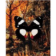 Butterfly in Autumn Forest, 80×100 cm, stretched canvas on frame - Painting by Numbers