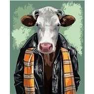 Man with a Cow's Head, 80×100 cm, stretched canvas on frame - Painting by Numbers