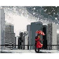 Man and Woman in New York, 40×50 cm, stretched canvas on frame - Painting by Numbers