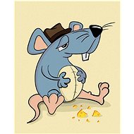 Mouse with full belly, 40×50 cm, without frame and without canvas shut off - Painting by Numbers
