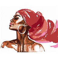 Beautiful African Woman, 40×50 cm, stretched canvas on frame - Painting by Numbers