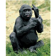 Angry Gorilla, 40×50 cm, without frame and without shutting down the canvas - Painting by Numbers