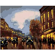 Night ride with cars, 80×100 cm, off canvas on frame - Painting by Numbers