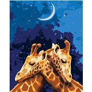 Hugging Giraffes, 40×50 cm, off canvas on frame - Painting by Numbers