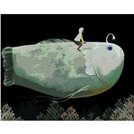 Giant fish with lamp, 40×50 cm, canvas on frame - Painting by Numbers