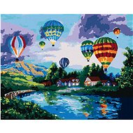 Fire balloon, 40×50 cm, without frame and without canvas shutdown - Painting by Numbers