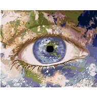 Oko jako planeta země, 80×100 cm, vypnuté plátno na rám - Painting by Numbers