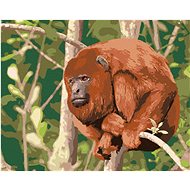 Monkey Mantled resting on a tree, 40×50 cm, off canvas on frame - Painting by Numbers