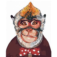 Monkey with a tied bow tie, 80×100 cm, without frame and without canvas shut off - Painting by Numbers