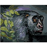 Monkey, 40×50 cm, stretched canvas on frame - Painting by Numbers