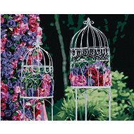 Decorative birdcages at a wedding, 80×100 cm, stretched canvas for frame - Painting by Numbers
