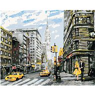 Couple on the street in New York, 80×100 cm, stretched canvas on frame - Painting by Numbers