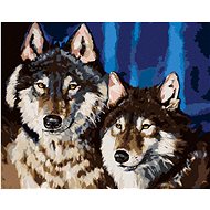 Couple of Wolves, 80×100 cm, stretched canvas on frame - Painting by Numbers