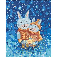 A couple of hares in winter - Painting by Numbers