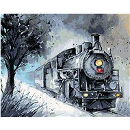 Steam locomotive, 80×100 cm, without frame and without canvas - Painting by Numbers