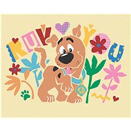 Poster Scooby and flowers (Scooby Doo), 40×50 cm, without frame and without canvas - Painting by Numbers
