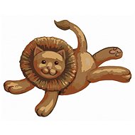 Plush lion cub (Sue Ellen Brown), 80×100 cm, without frame and without shutting off the canvas - Painting by Numbers