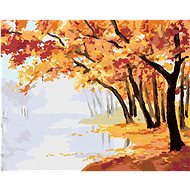 Autumn Red Forest, 40×50 cm, without frame and without canvas shut off - Painting by Numbers