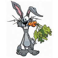Fairytale rabbit with carrots, 80×100 cm, without frame and without switching off the canvas - Painting by Numbers