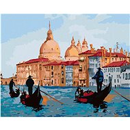View of Venice from the gondolas, 80×100 cm, without frame and without canvas off - Painting by Numbers