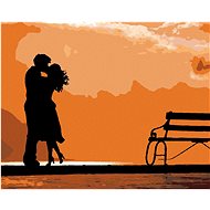 Kiss at Sunset, 80×100 cm, stretched canvas on frame - Painting by Numbers