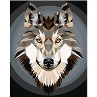 Polygon wolf, 40×50 cm, without frame and without canvas shut off - Painting by Numbers