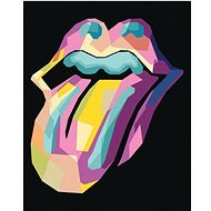 Pop-art ikona rolling stones, 80×100 cm, vypnuté plátno na rám - Painting by Numbers