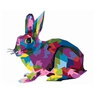 Pop-art králík, 40×50 cm, vypnuté plátno na rám - Painting by Numbers