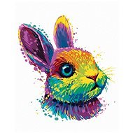 Pop-art portrét králíka, 40×50 cm, vypnuté plátno na rám - Painting by Numbers