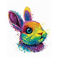 Pop-art portrait of a rabbit, 80×100 cm, without frame and without canvas shut off - Painting by Numbers