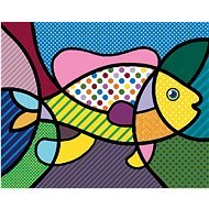 Pop-art ryba, 40×50 cm, vypnuté plátno na rám - Painting by Numbers