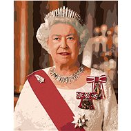 Portrait of Queen Elizabeth II, 80×100 cm, stretched canvas on frame - Painting by Numbers