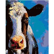 Portrait of a cow, 40×50 cm, stretched canvas on frame - Painting by Numbers