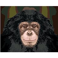 Portrait of a chimpanzee, 40×50 cm, without frame and without canvas shut off - Painting by Numbers