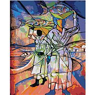 The Fish Sellers, 40×50 cm, without frame and without canvas shut off - Painting by Numbers