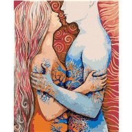 Intertwined Man and Woman, 40×50 cm, without frame and without shutting off the canvas - Painting by Numbers