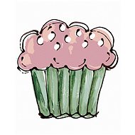 Pink cupcake 2 (Haley Bush), 40×50 cm, without frame and without canvas shut off - Painting by Numbers