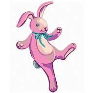 Pink plush rabbit (Sue Ellen Brown), 40×50 cm, without frame and without canvas - Painting by Numbers