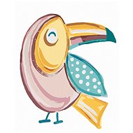 Pink Toucan (Haley Bush), 40×50 cm, stretched canvas on frame - Painting by Numbers