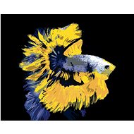 Warrior fish yellow-blue, 80×100 cm, stretched canvas on frame - Painting by Numbers