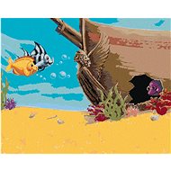 Little Fish Swimming to Visit (Sue Ellen Brown), 40×50 cm, stretched canvas on frame - Painting by Numbers
