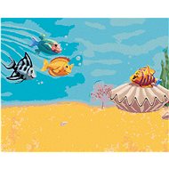 Little Fish Calling for a Friend (Sue Ellen Brown), 80×100 cm, stretched canvas on frame - Painting by Numbers