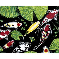Fish among leaves, 40×50 cm, stretched canvas on frame - Painting by Numbers