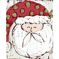 Santa with a polka dot hat (Haley Bush), 40×50 cm, stretched canvas on frame - Painting by Numbers