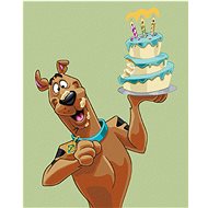 Scooby with birthday cake (Scooby Doo), 40×50 cm, off canvas on frame - Painting by Numbers