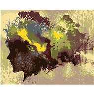 Silhouette of a woman in a forest, 40×50 cm, without frame and without canvas shut off - Painting by Numbers