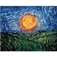 Slnko na oblohe podľa Van Gogha, 80×100 cm, bez rámu a bez vypnutia plátna - Maľovanie podľa čísel