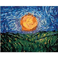 Slunce na obloze podle Van Gogha, 80×100 cm, vypnuté plátno na rám - Painting by Numbers